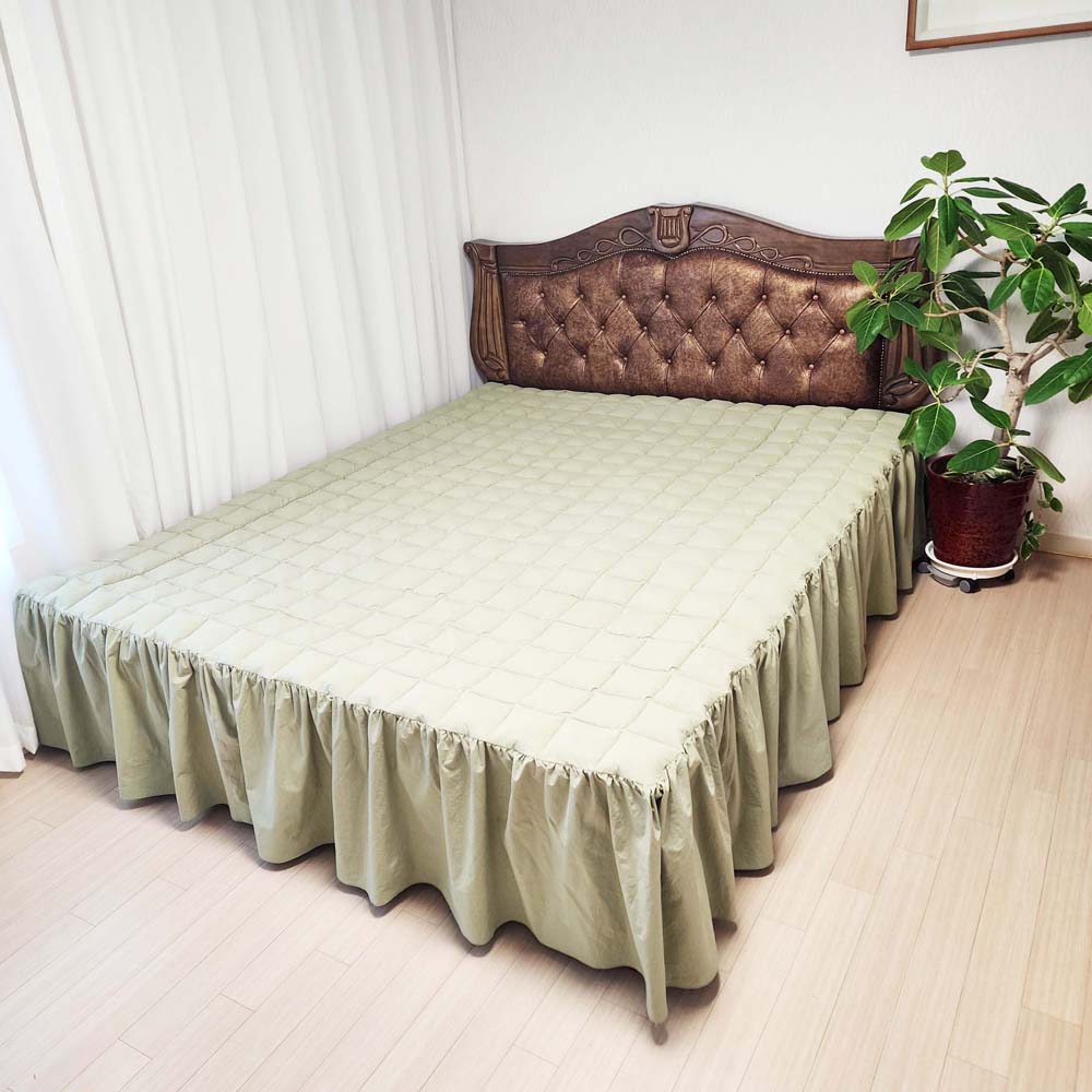 한이 순면 패밀리 숏침대 치마형 숏베드 바이오 카키 투매트리스 돌 침대커버 스커트제작 108,000원
