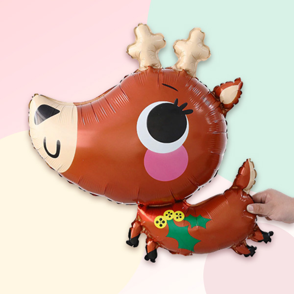 [예쁨주의지호] 대형 캐릭터 크리스마스풍선 / 산타풍선/지팡이풍선/선물풍선/눈사람풍선/루돌프풍선, 크리스마스풍선_ 대형 루돌프 2,300원