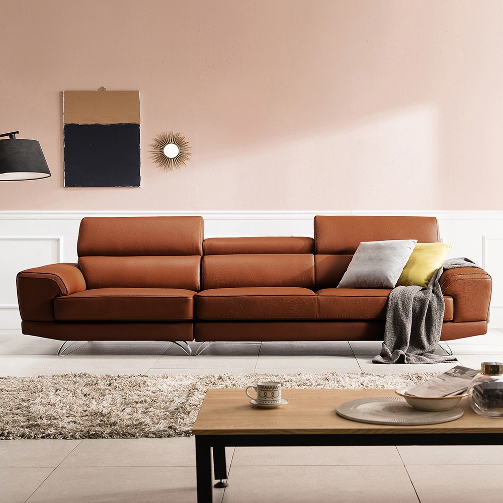 쉐우드가구 로랜 이태리 천연통가죽 기능성 소파 4인용 (일반형/카우치형)  / 자재등급(E0) 2,399,000원