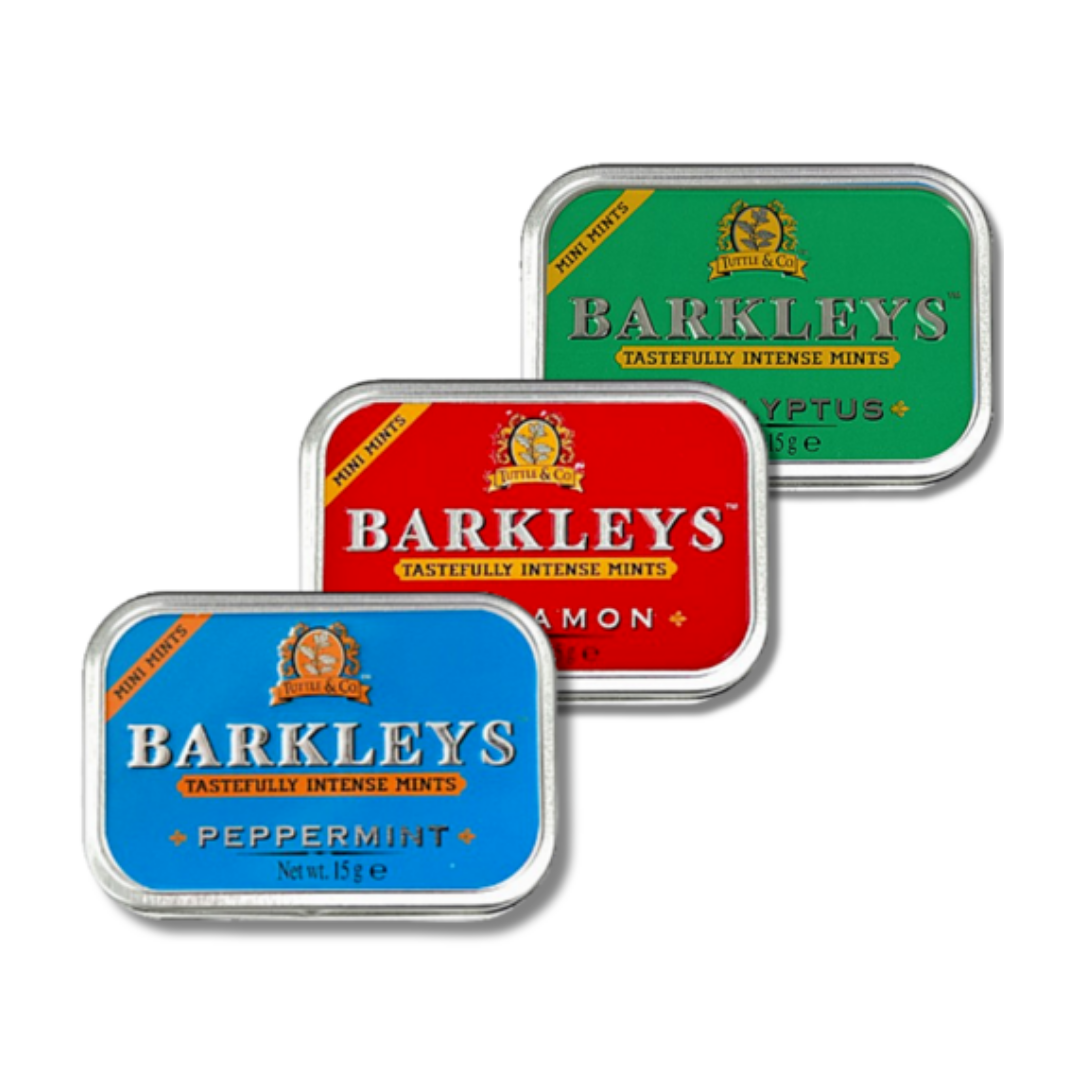 [블루존] 바클리즈 무설탕 미니민트 틴 15g 3개 (시나몬+유칼립투스+페퍼민트) 13,500원