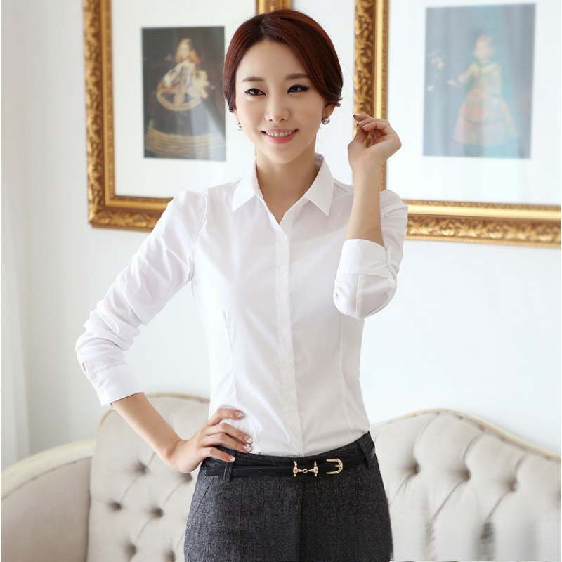 유니픽 여성 봄여름 순면 화이트 긴팔 블라우스 심플 디자인 슬림핏zdy 13,580원