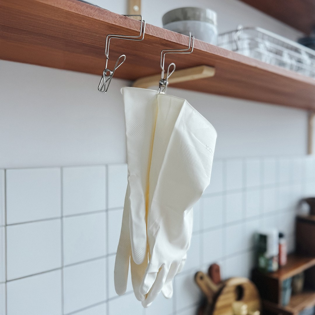 생활탐구 스텐 고무장갑 걸이 주방 상부장 공중부양 집게 건조 고리 수세미 수납 행주 후크 2,600원