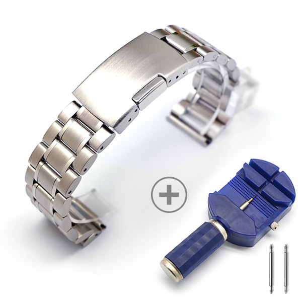 EBBUNY D-01 럭셔리 메탈밴드 실버 메탈시계줄 교체툴&시계핀무료증정 14,800원