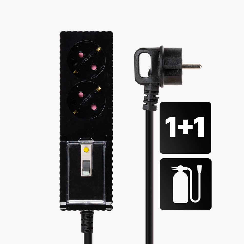 1+1 웨이브 자동소화 멀티탭 화재예방 누전차단 2구 50cm 1.5m 3m 5m 7m, 2개 94,100원