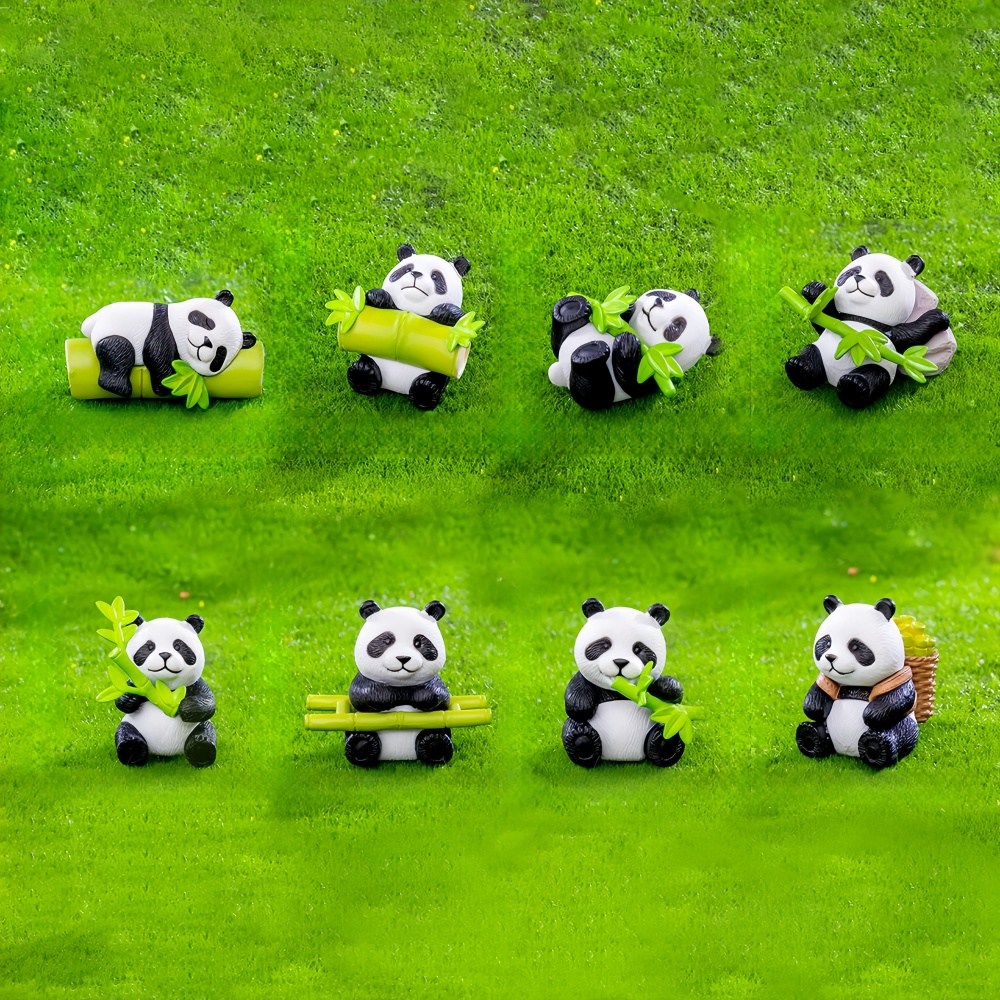 판다 피규어 8종세트 테라리움 모형 미니 동물 팬더 Panda 화분장식 꾸미기 소품, 현재가 9,400원