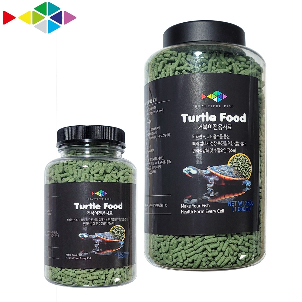 레인보우 거북이전용 사료 1000ml+250ml 11,000원