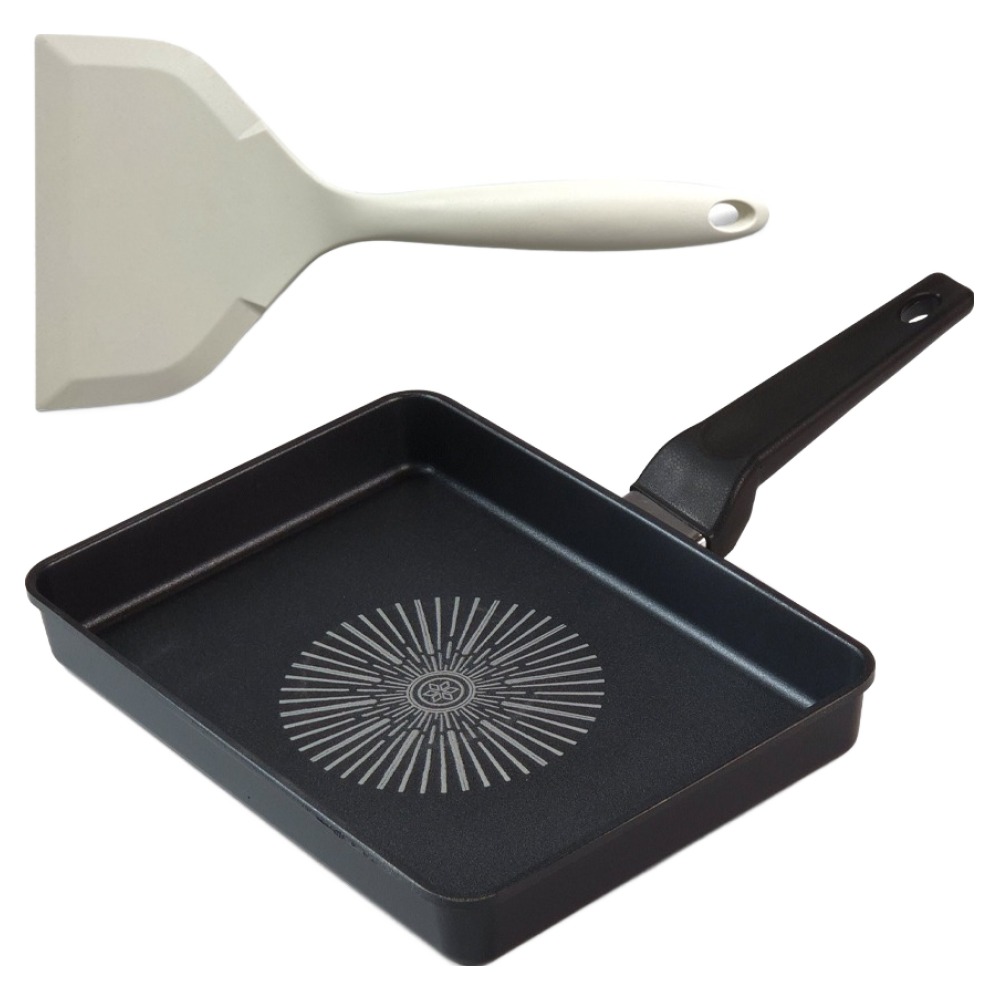 벨로비 오로라 골드 사각 후라이팬 + 실리콘 뒤집개 아이보리 세트 17,900원