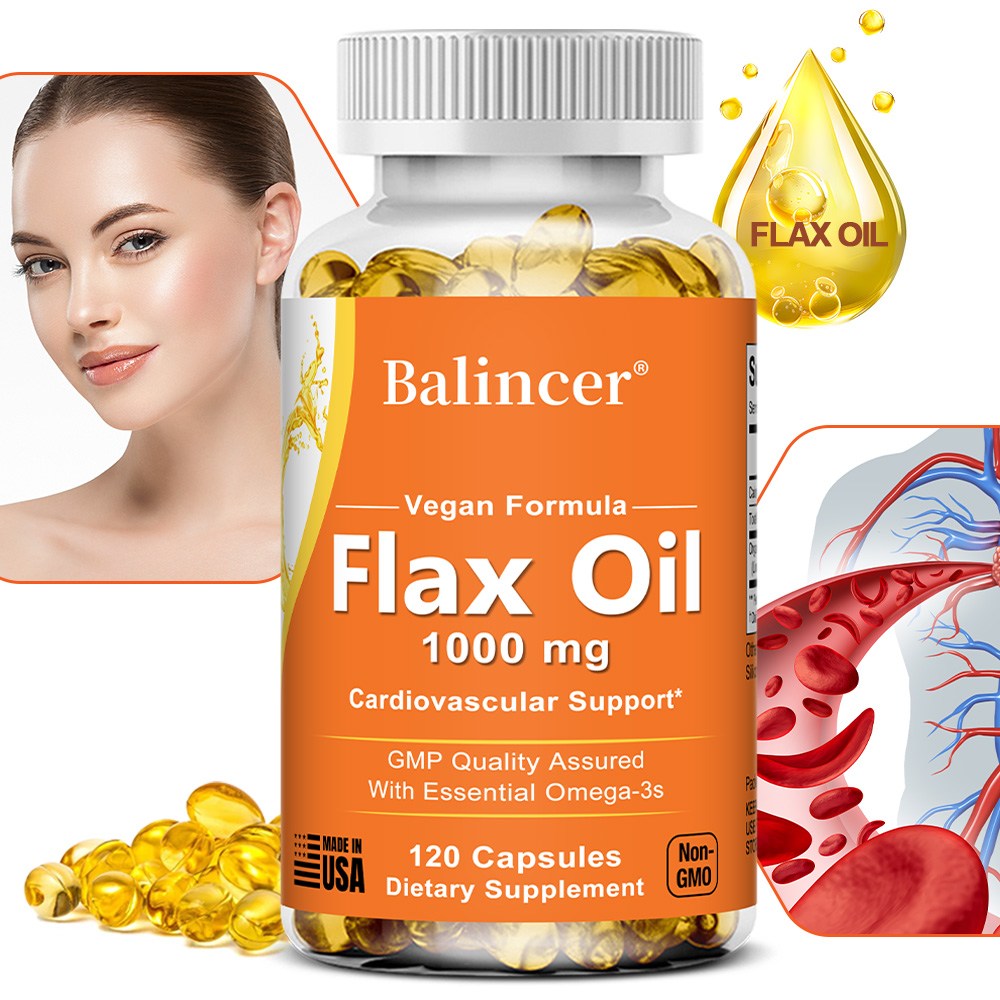 아마씨 오일 캡슐 - 1000mg - 필수 오메가-3 지방산이 풍부하여 심장 건강, 심혈관 건강, 영양 보충제, 3개, 60회분 43,600원