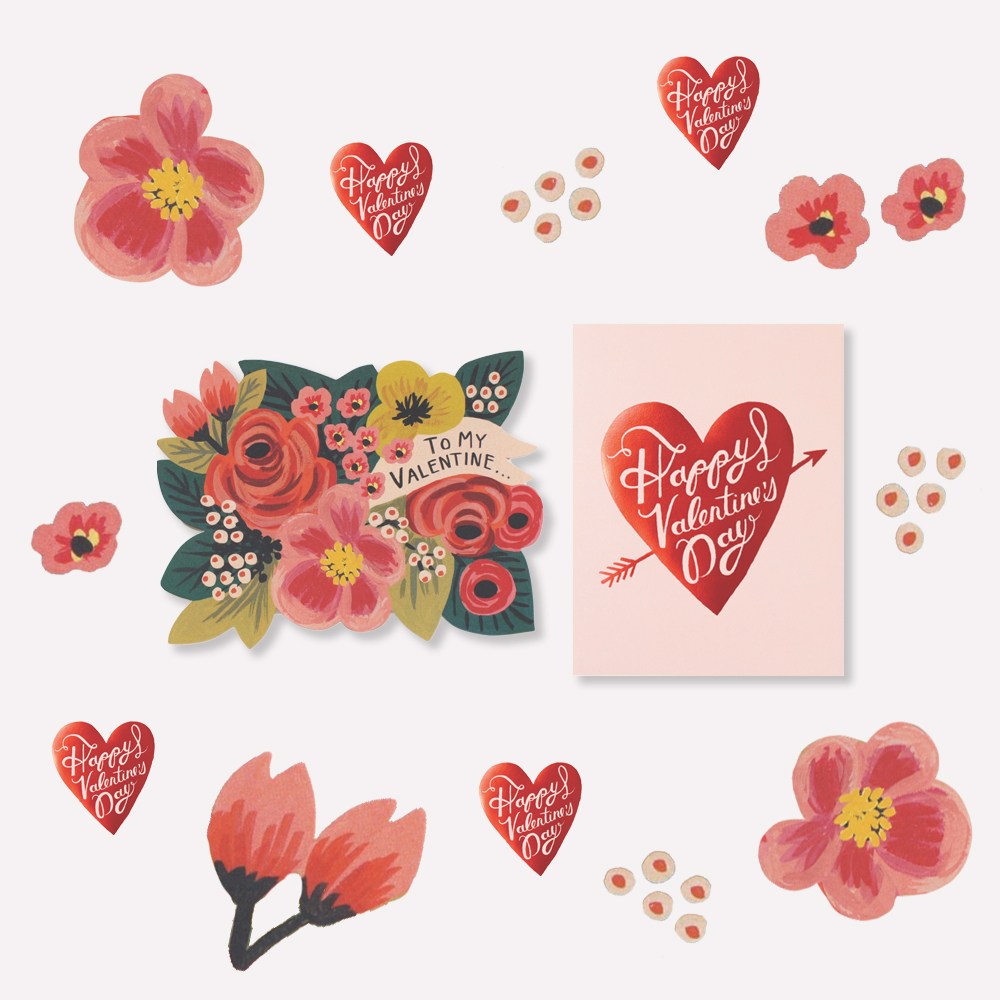 라이플페이퍼 발렌타인데이카드 세트 Cupid Flower 20,000원