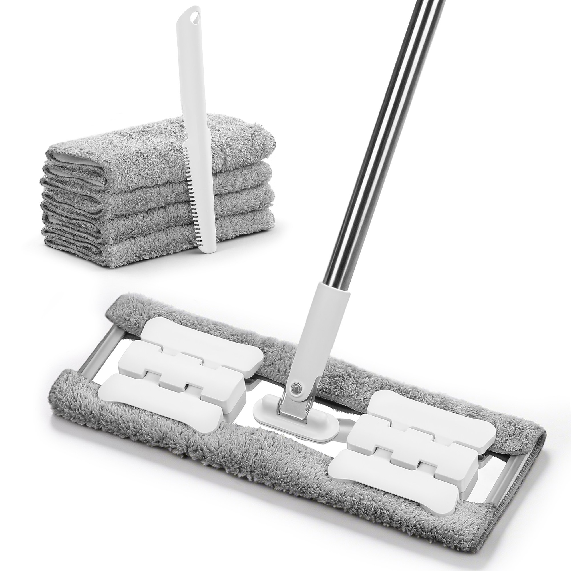 joybos 다용도 집게형 밀대걸레 360회전 바닥청소 밀대걸레 극세사 리필패드 4매, 1개 18,980원