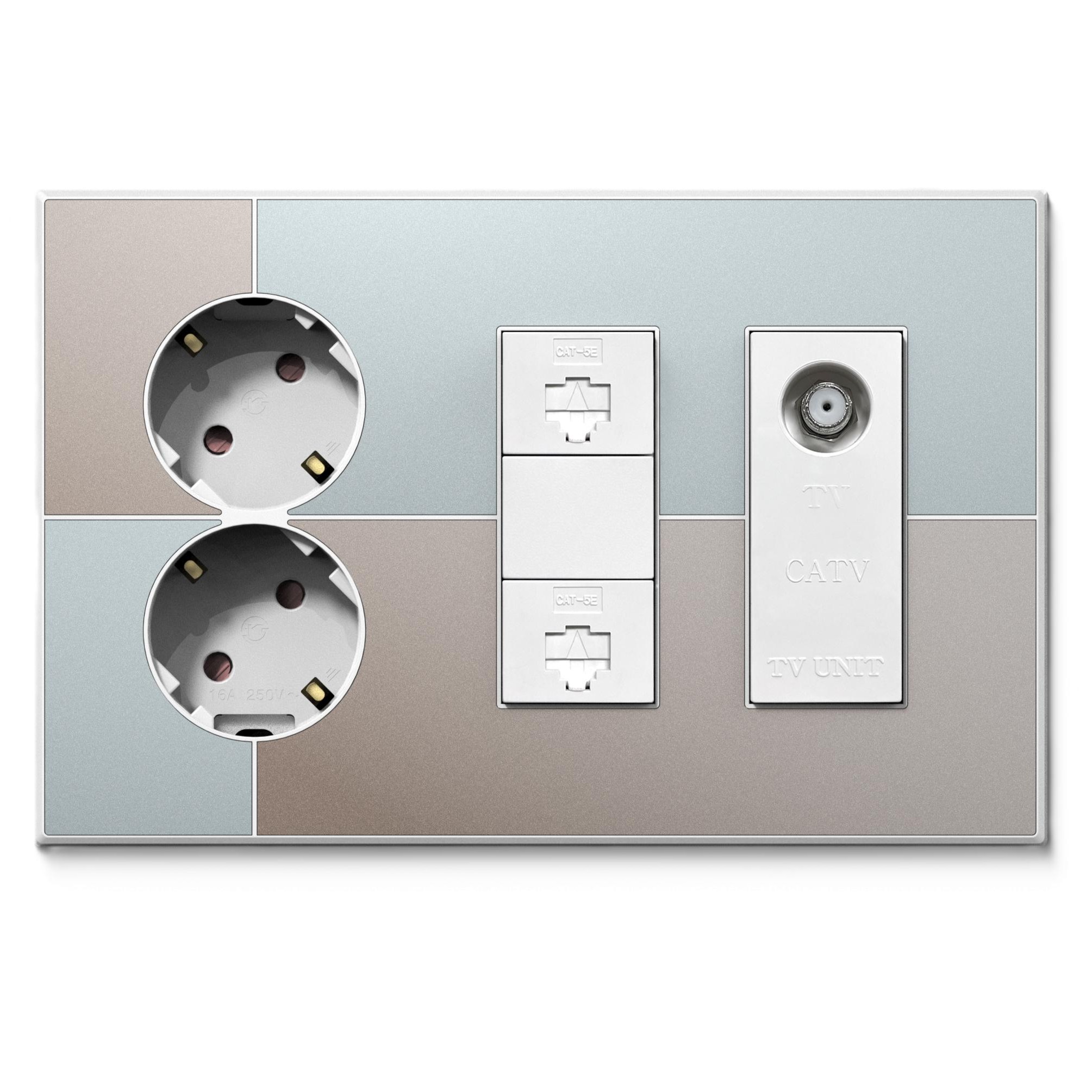 틸인스 갤러리 통합수구 콘센트 2구 + RJ45 2구 + CATV 유니트 2방 베이지민트 32,900원