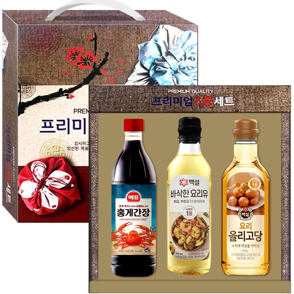 실속선물 설 추석 명절선물 백설 프리미엄 요리3종 정담 홍게간장 올리고당 카놀라유 69,700원