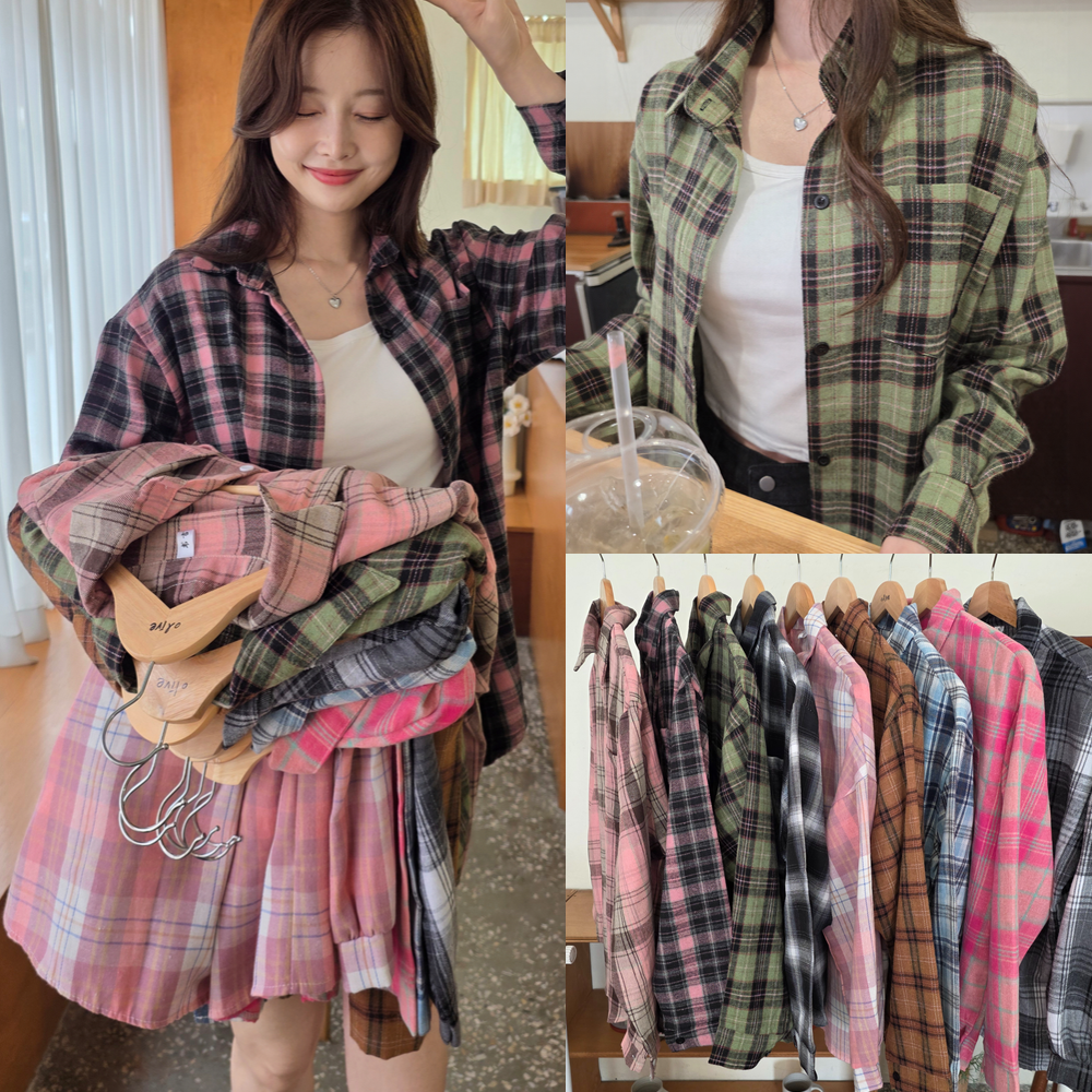 라라로엔픽 여성 빅사이즈 체크 남방 9종 9,980원