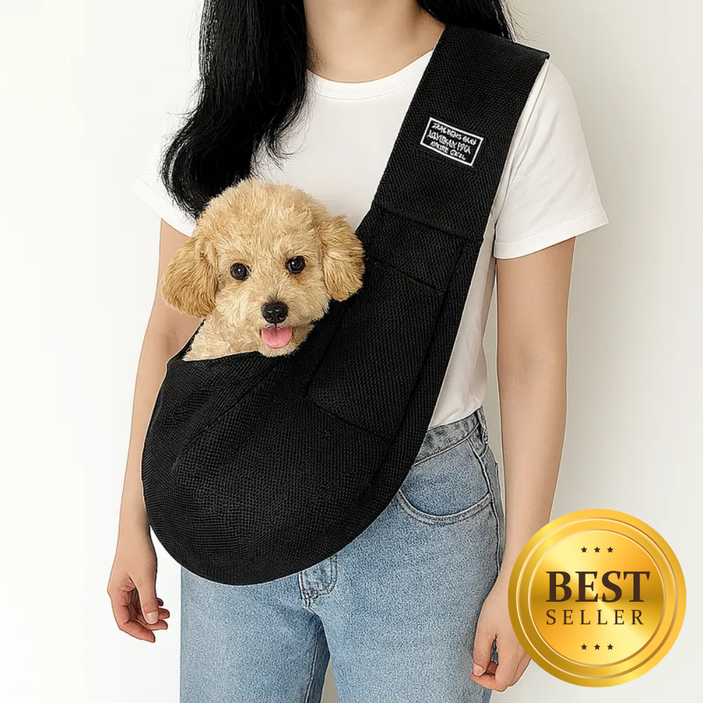 오썸머 강아지 고양이 메쉬 슬링백 이동가방 포대기, 1개, 블랙 25,100원