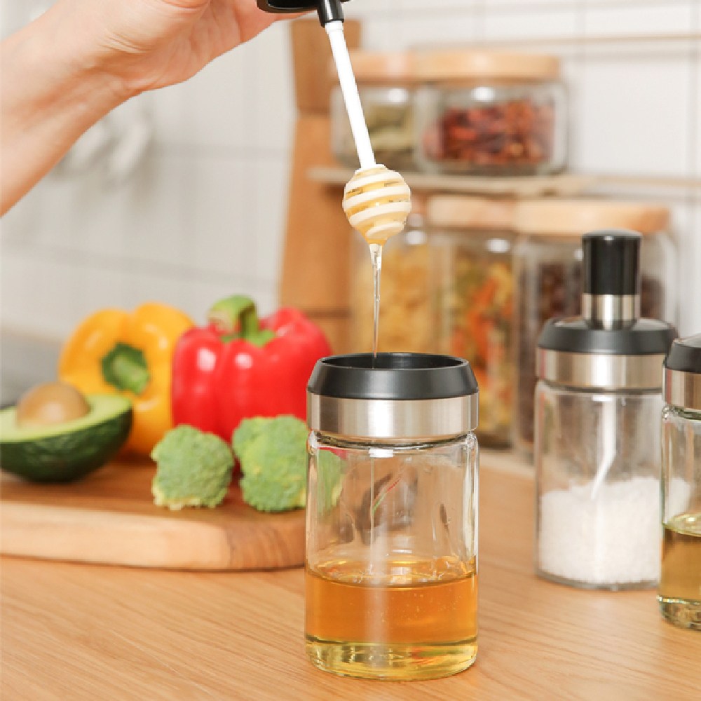 (선반세트/낱개구매도가능) 8종 유리 양념병 허니디퍼 스푼 브러쉬 일체형 소스 통 소금 깨 파슬리 병 분말 고추가루 캠핑 오일 브러시 나무 원목 우드 트레이 6,630원