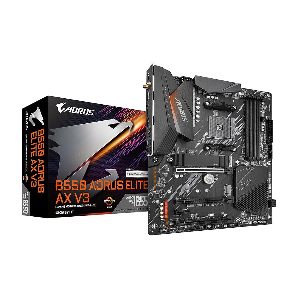 기가바이트 B550 AORUS ELITE AX V2(AMD 라이젠 5000/B550/ATX/True 12+2 단계 디지털 VRM/PCIe4.0/DDR4/USB3.2 Gen 1/ 336,700원