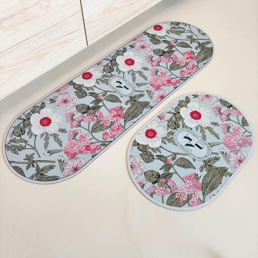 유니드언 빨아쓰는 욕실 주방 규조토 발매트 2종세트, 수선화 블루, 1세트 19,220원