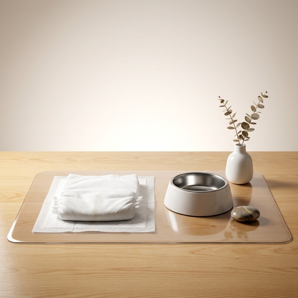 반려동물 바닥보호 pvc 투명 강아지 밥그릇 식기매트 배변판, 2mm 반투명, 1개 23,930원