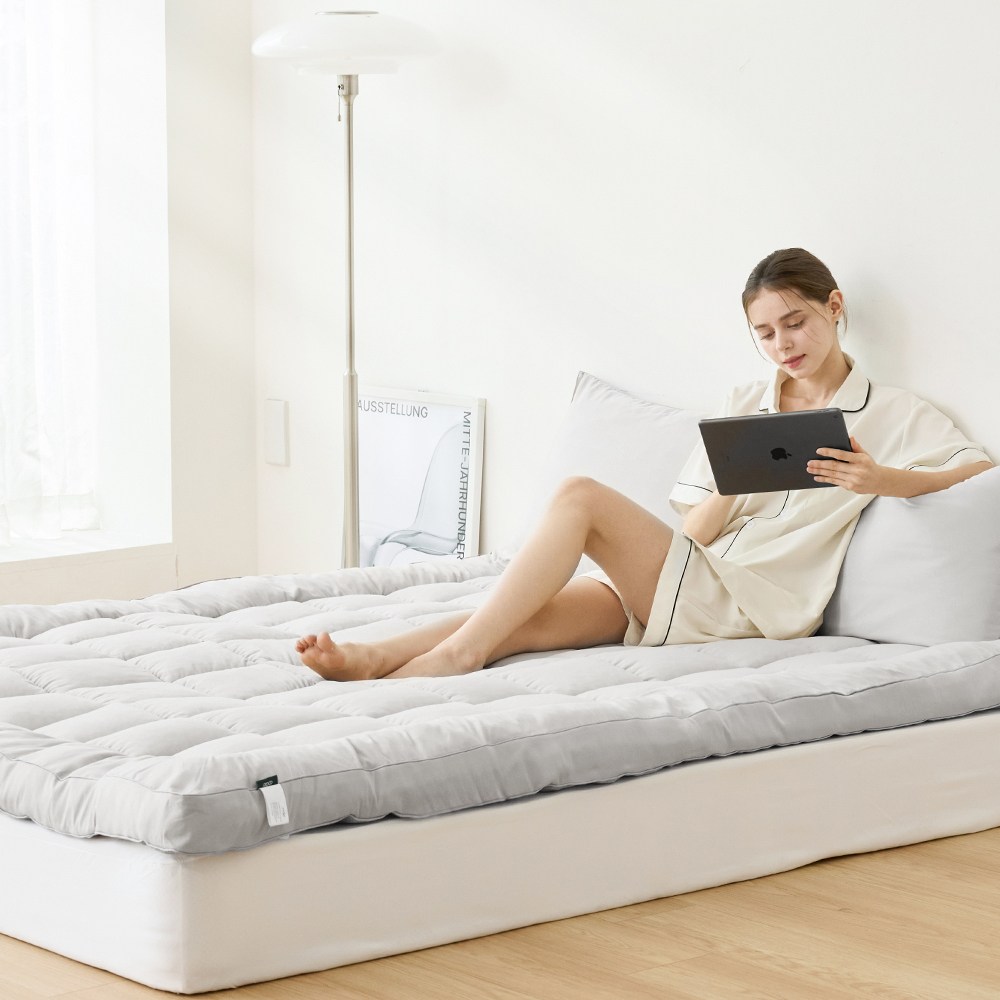 코드니처 통세탁 사계절 푹신하고 두꺼운 방수토퍼, 라이트그레이 39,900원