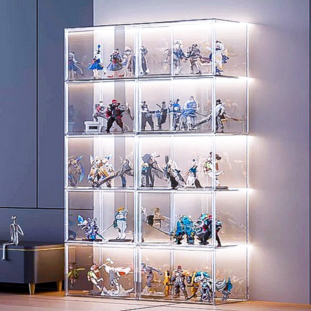 HK sell 그랜룸 피규어 진열장 조명 아크릴 케이스 초대형 60X36X36cm 36,800원