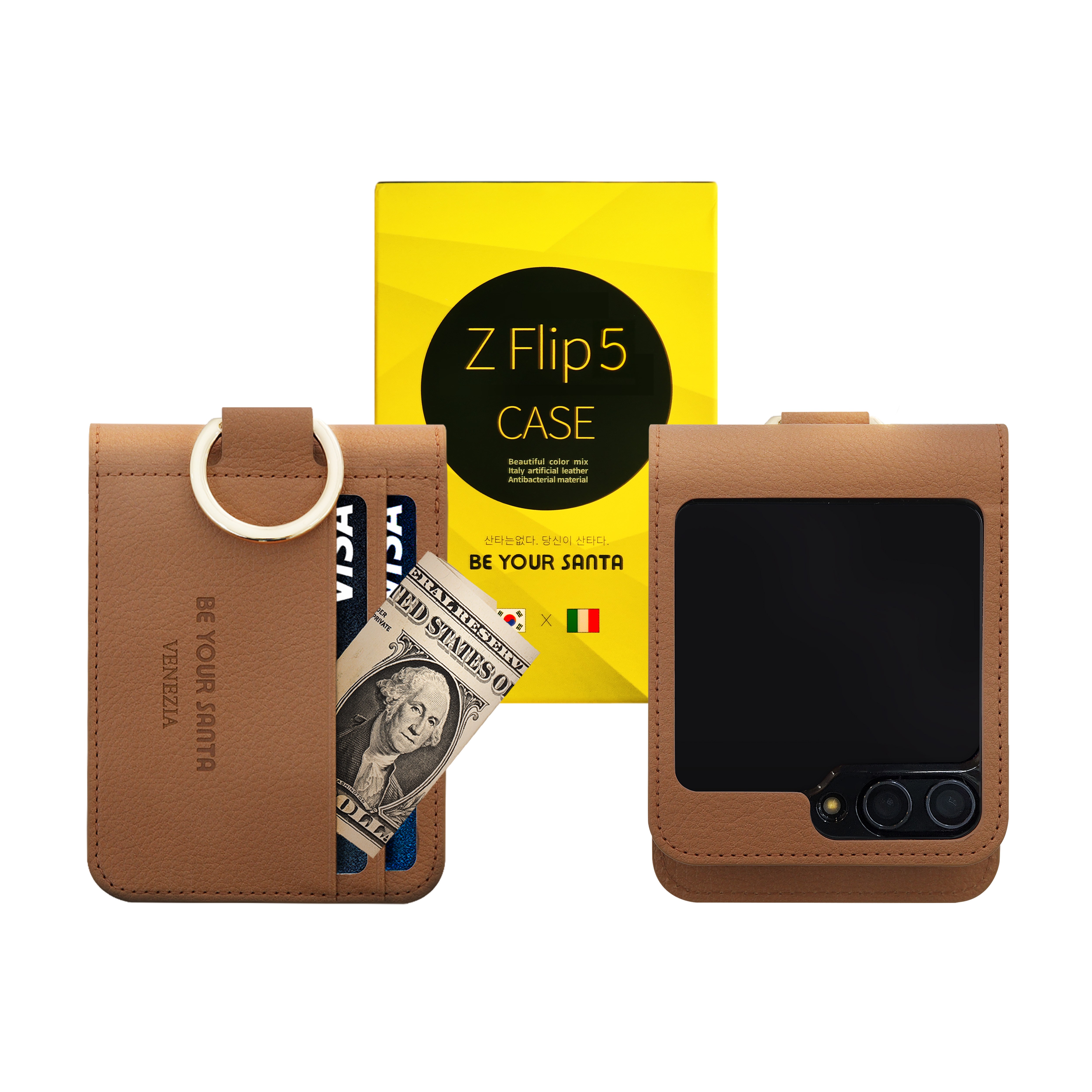 비유어산타 갤럭시 Z플립5 케이스 링 지갑 이태리원단 힌지보호 베네치아(카드수납) 나폴리(카드수납불가) 39,420원