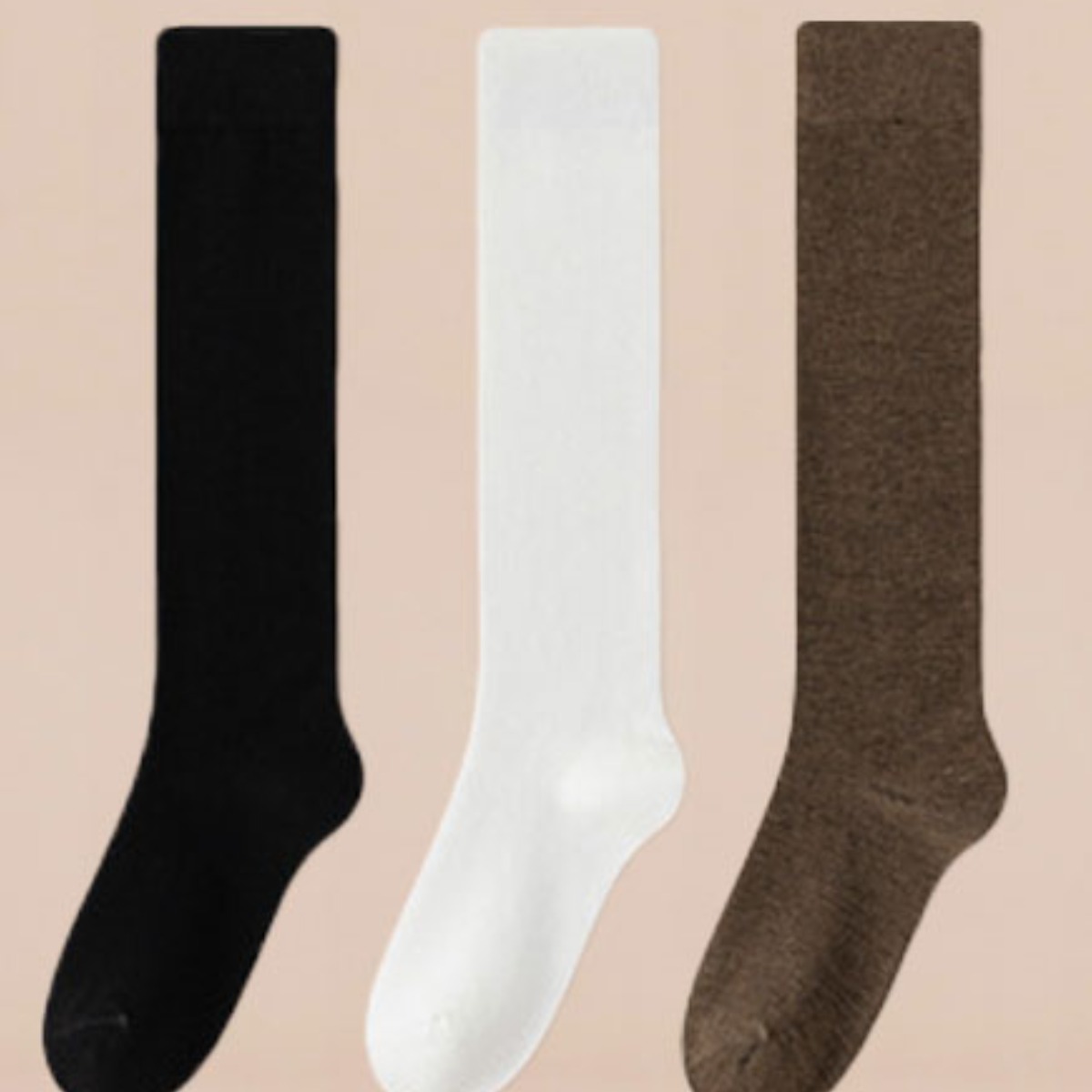 비비드 벌브 쫀쫀 무지 니삭스 무릎 롱 오버 긴양말 3종세트 5,900원