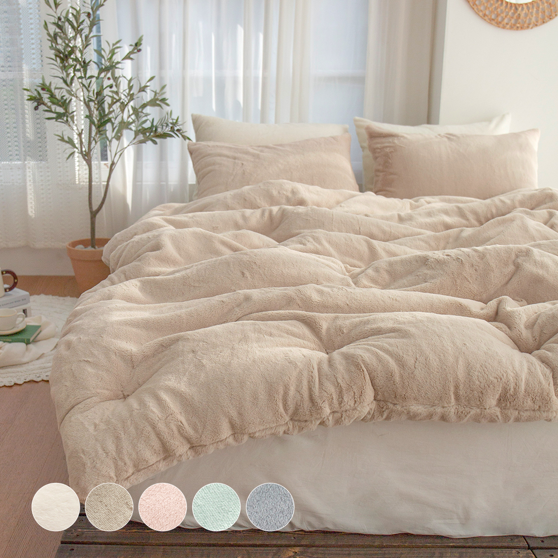 그래이불 국내 제조 스노우 프리미엄 10mm 라셀 극세사 차렵이불 87,700원