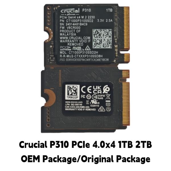 크루셜 P310 1TB 2TB & 마이크론 2450/2550 256GB PCIe Gen4x4 2230 NVMe M.2 SSD - 콘솔 성능 향상 내장형 84,940원