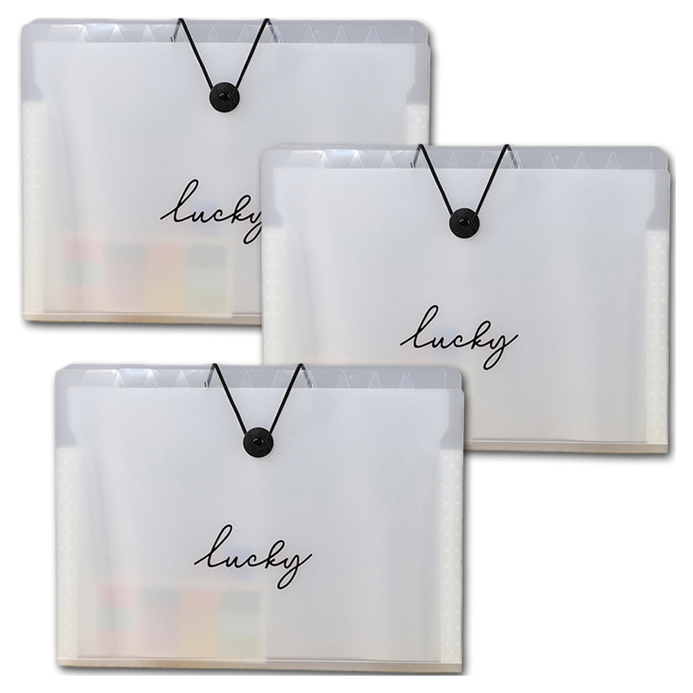 마다꾸미 아코디언 파일 인덱스 화일 투명 홀더 A4, 04 럭키, 3개 10,190원
