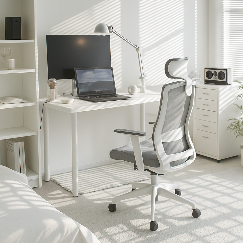 딥워크 컴퓨터의자 사무용 사무실 서울대 게이밍 공부 학생 책상 의자, 화이트그레이 209,900원