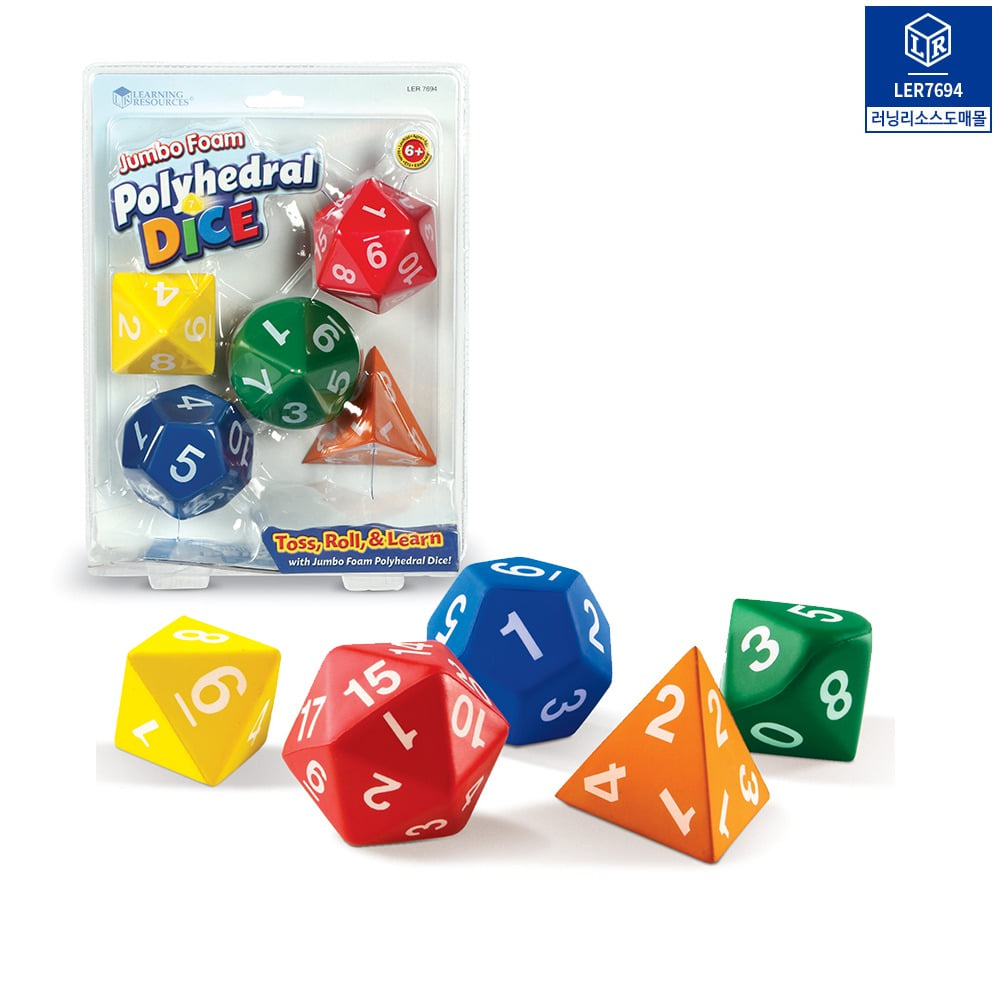 대형 다면체 주사위(5종) [LER7694] 기관용 어린이집 유치원 돌봄교실 특수교육 인지교육 학교용주사위 46,380원