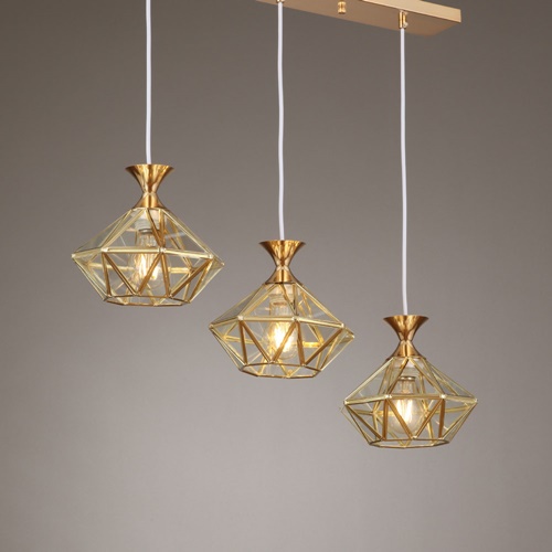 LED 다이아 3등 펜던트 골드 식탁등 거실등 포인트등 글라스 크리스탈 갓등 인테리어 조명, 상세페이지 참조 131,200원