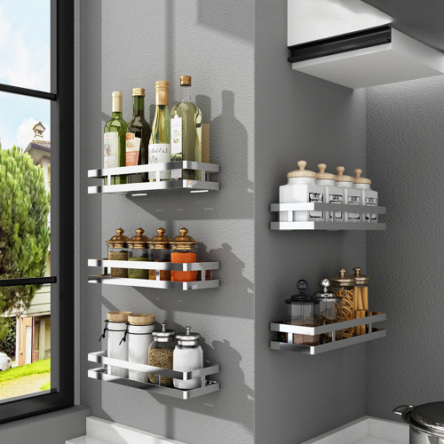 무타공 스텐304 접착식 주방선반 양념통정리대, 블랙 19,470원