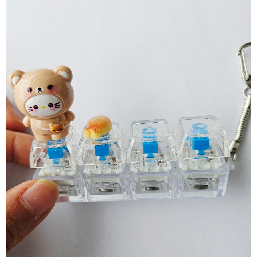 LED 키캡 키링 키보드키링 기계식 딸깍이 청축 라이트 클릭커 키홀더 고양이베이커리, 1개, 고양이프레첼 10,900원