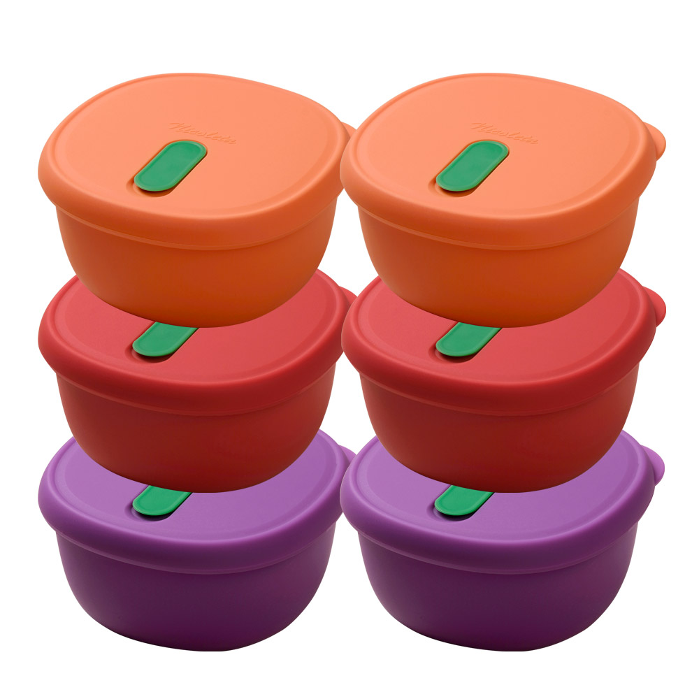 국산 냉동밥보관용기 실리콘밥팩 전자레인지 밀폐 소분용기 350ml, 토마토+캐럿+그레이프, 6개 42,000원