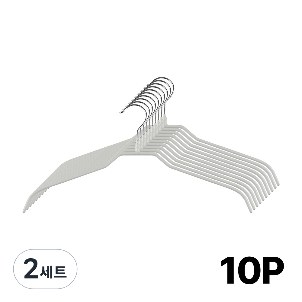오리지니크 강력 미끄럼 방지 논슬립 옷걸이 41cm 셔츠 블라우스용 10개, 라이트그레이, 2세트 29,410원