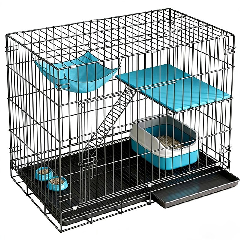 포령 고양이 하우스 반려동물 접이식 다층 케이지 철창 대형 빌라 휠 이동식, 1개, 블랙 34,900원