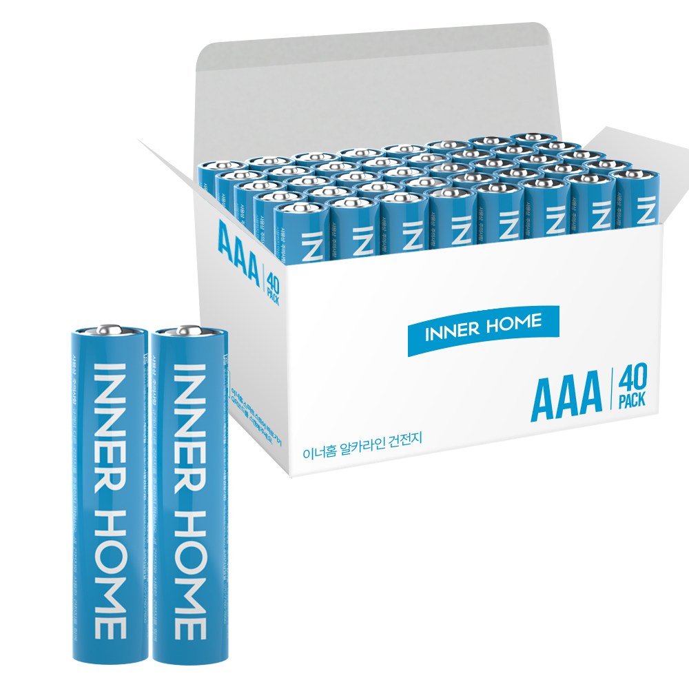 이너홈 고성능 알카라인 AAA 건전지, 1개, 40개입 11,300원