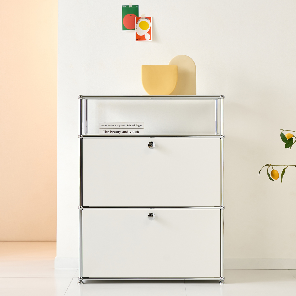 위즈홈 피큐엠 미드센추리 모던 철제 수납장 세로 2단 359,900원