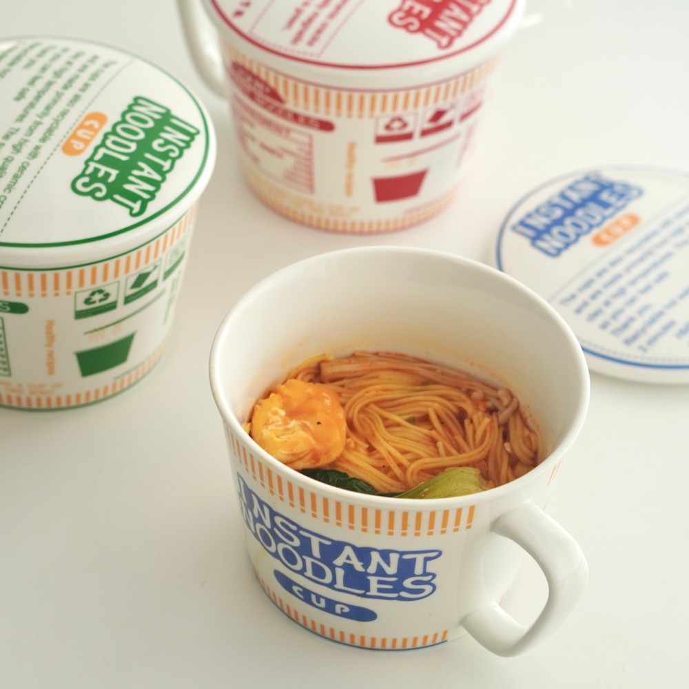 컵라면도자기 라면그릇 육개장 사발면 전용 손잡이 용기, 1세트, 그린 14,400원