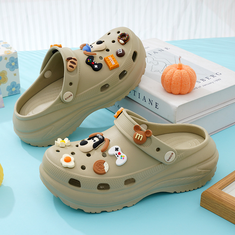 하모리 여성 키높이 6.5cm 통굽 경량 EVA 쿠션 샌들 슬리퍼 발이 편한 다용도 사계절 실내화 귀여운 댕댕이 파츠 아쿠아 물놀이 슈즈 17,900원