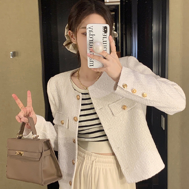 피어니스트 여성용 버튼 하객룩 트위드 자켓 24,400원