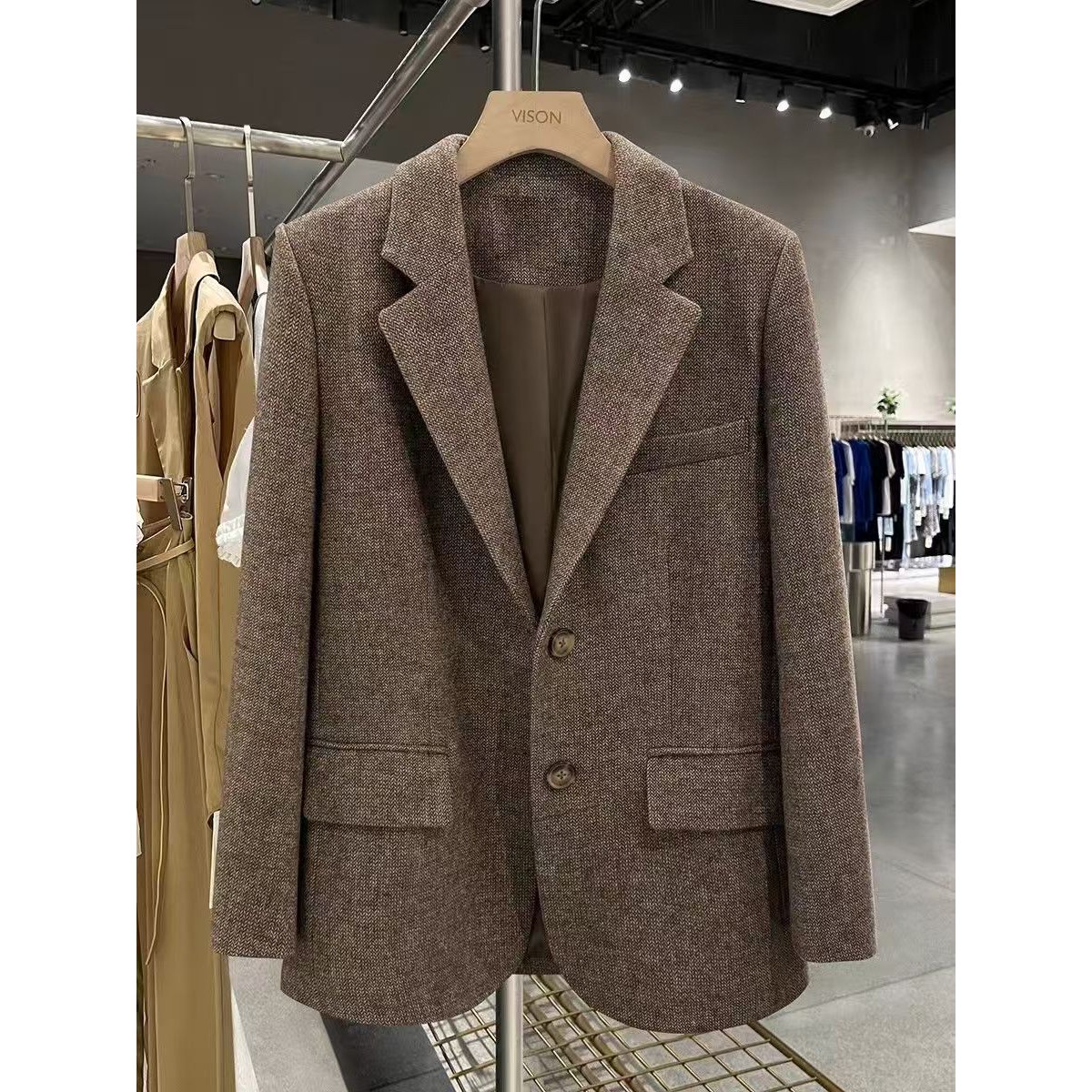 남성 캐주얼 모직 스트라이프 정장자켓 아우터 추동 블레이저 싱글 재킷 코트 36,900원