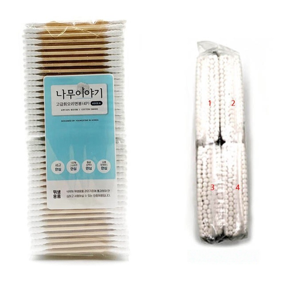 골든트리 나무이야기 회오리 순면 면봉 400개입(100개입 4팩) 트위스트 화장솜 아기면봉 귀이개, 100개입, 4세트 4,320원