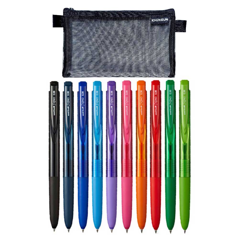 Uni 시그노 볼펜 UMN 155 0.28 0.38 10p 세트 (메쉬 필통 포함), 1개, UMN-155 0.38 10색 (메쉬 필통 포함) 16,000원