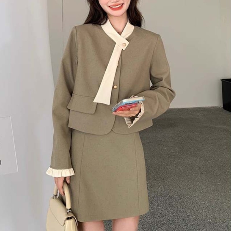 SAHINER 여성 투피스 재킷 스커트 세트 오피스룩 봄가을 BTZ11 26,900원