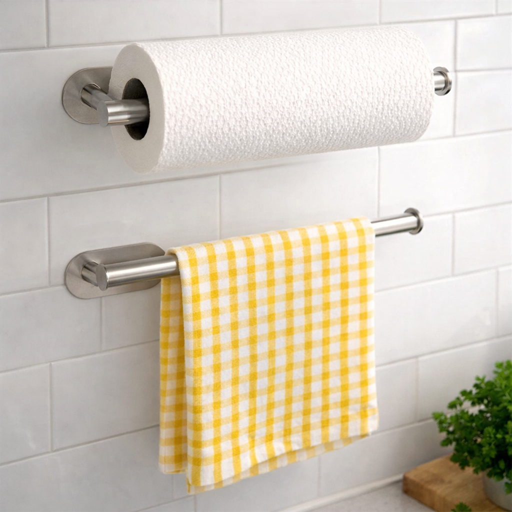 하루테 무타공 스텐 행주 걸이, 2개, 실버 13,000원