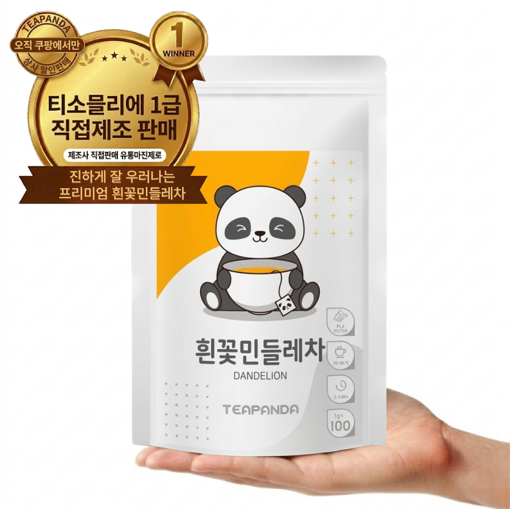 티판다 국산 100% 흰민들레차 삼각티백, 1개, 100개입, 1g 17,500원