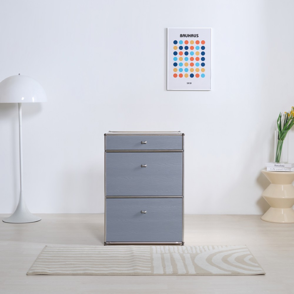 엘케이 600 3단 아일랜드 모듈 미드센츄리 수납 침실 틈새장 옷 악세사리 스텐 원목 서랍장, 3단, 나무결 그레이 329,000원