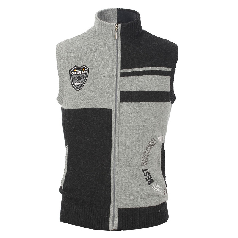 그렌에코 ges23203 남성 반반배색 풀집업 니트 조끼점퍼/방풍안감/가을겨울 104,000원